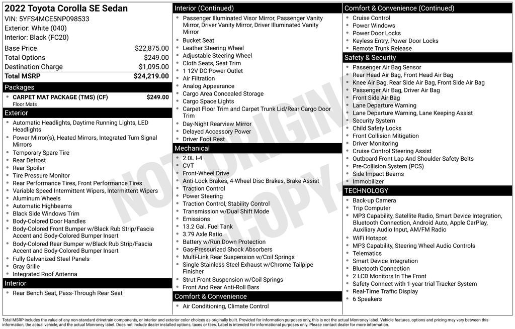 2022 Toyota Corolla SE Blue Certified Near Milwaukee WI