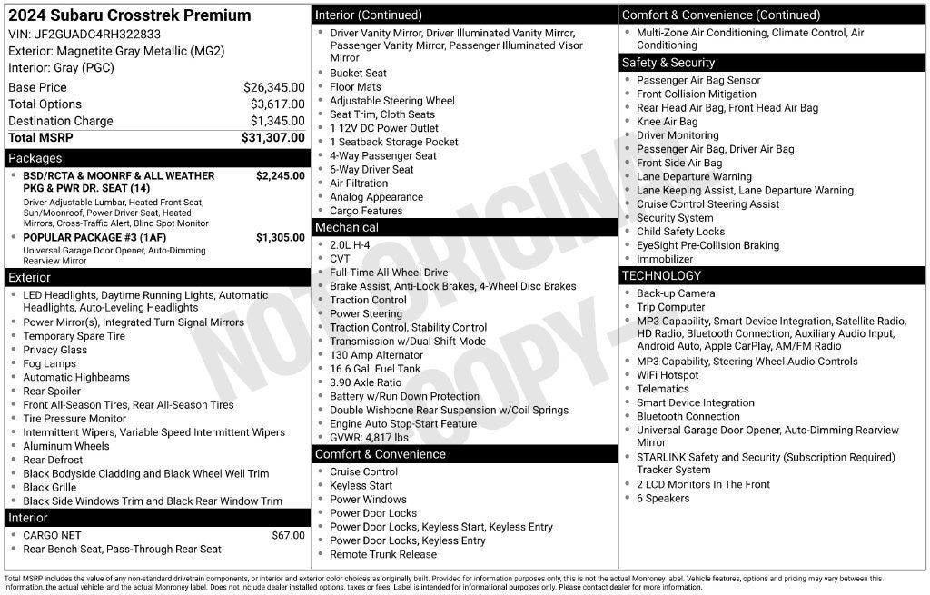 2024 Subaru Crosstrek Premium FORD BLUE CERTIFIED