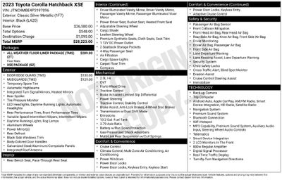 2023 Toyota Corolla Hatchback XSE FORD BLUE CERTIFIED