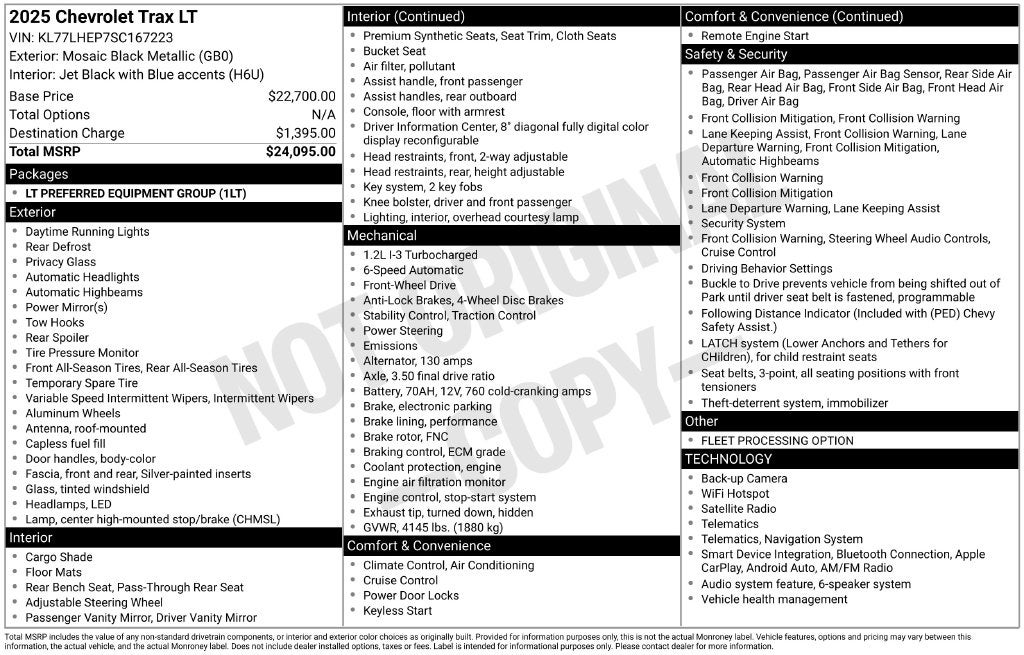 2025 Chevrolet Trax LT FORD BLUE CERTIFIED