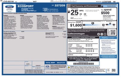 2020 Ford EcoSport SES Blue Certified 4WD Near Milwaukee WI