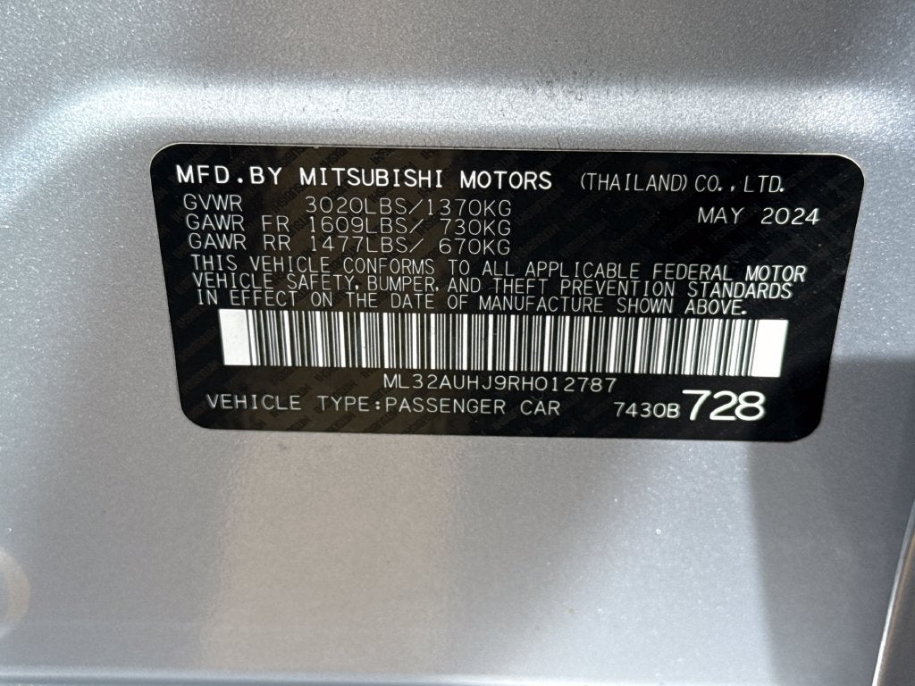 2024 Mitsubishi Mirage ES FORD BLUE CERTIFIED