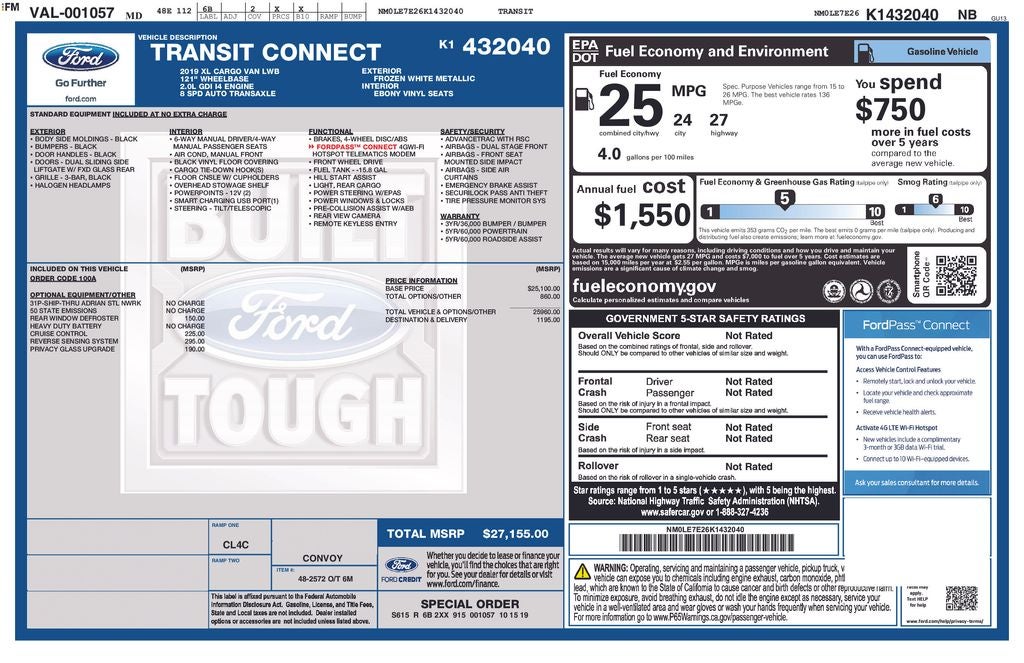 2019 Ford Transit Connect XL Blue Certified Near Milwaukee WI