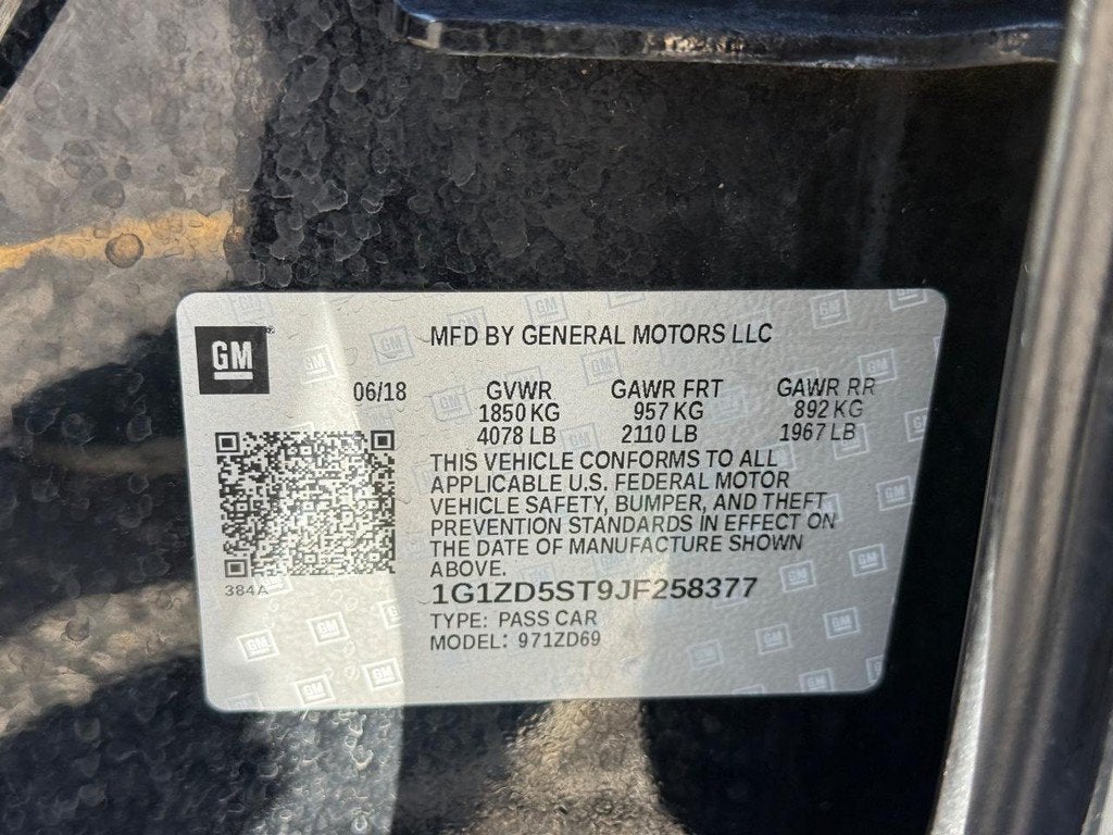 2018 Chevrolet Malibu LT NEAR MILWAUKEE WI