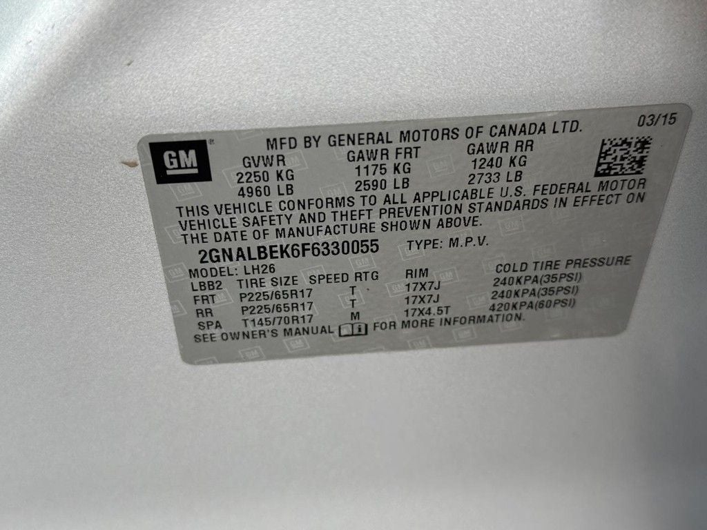 2015 Chevrolet Equinox LT 1LT