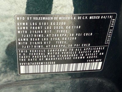 2019 Volkswagen Tiguan 2.0T S