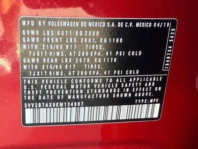 2019 Volkswagen Tiguan 2.0T SE 4Motion