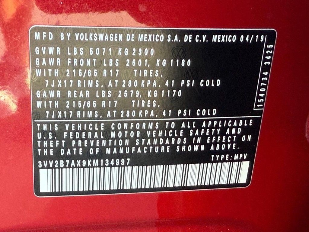 2019 Volkswagen Tiguan 2.0T SE 4Motion