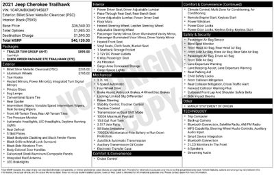 2021 Jeep Cherokee Trailhawk 4WD Near Madison WI
