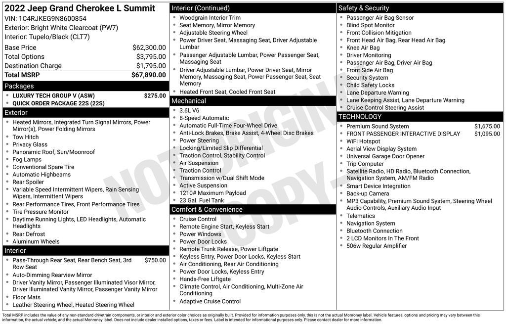 2022 Jeep Grand Cherokee L Summit 4WD Near Madison WI