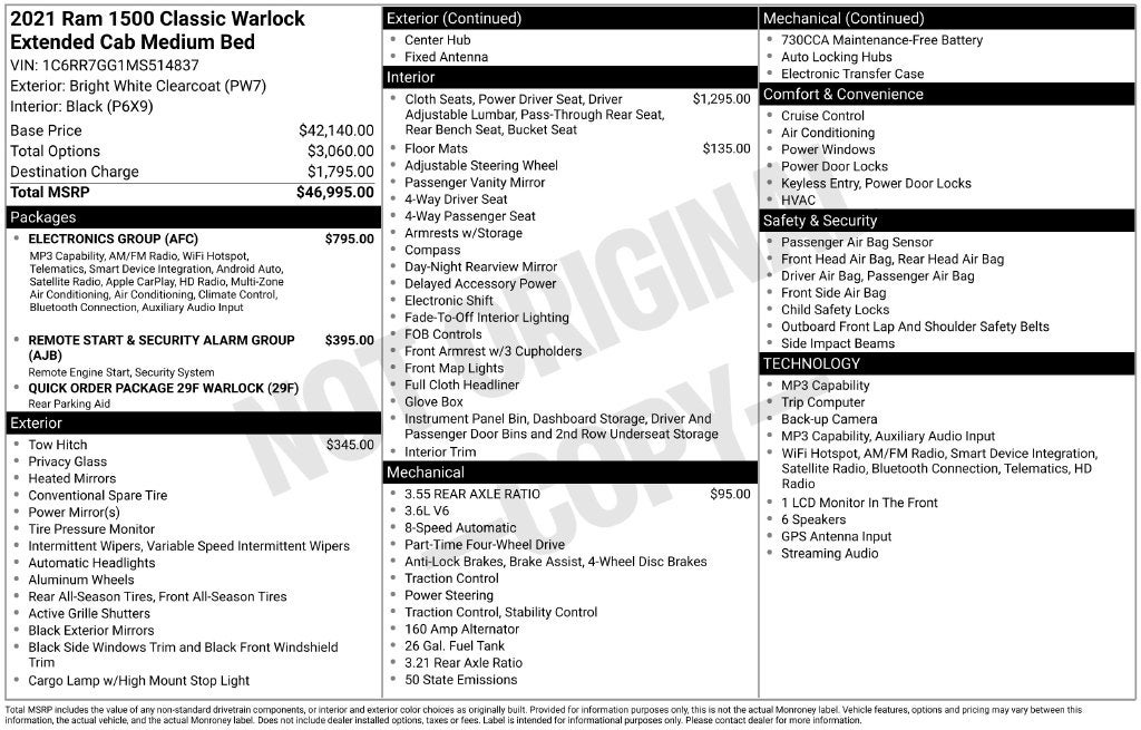 2021 RAM 1500 Classic Warlock 4WD Near Madison WI