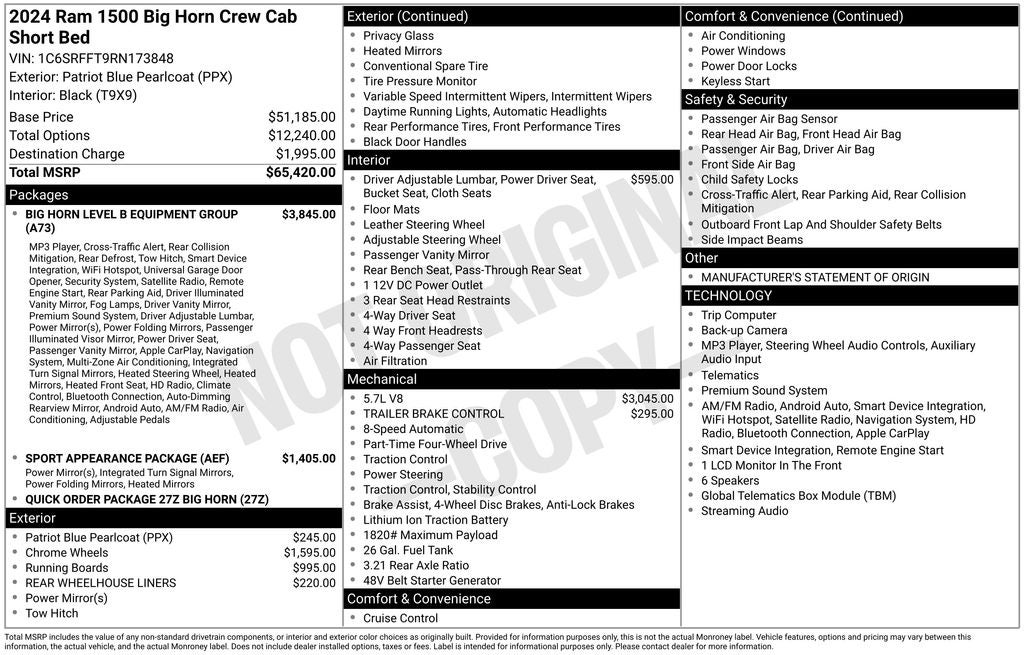 2024 RAM 1500 Big Horn/Lone Star Certified 4WD Near Madison WI