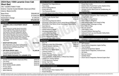 2024 RAM 1500 Laramie Night Edition Certified 4WD Near Madison WI