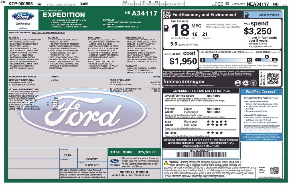 2022 Ford Expedition Limited Stealth 4WD Near Madison WI
