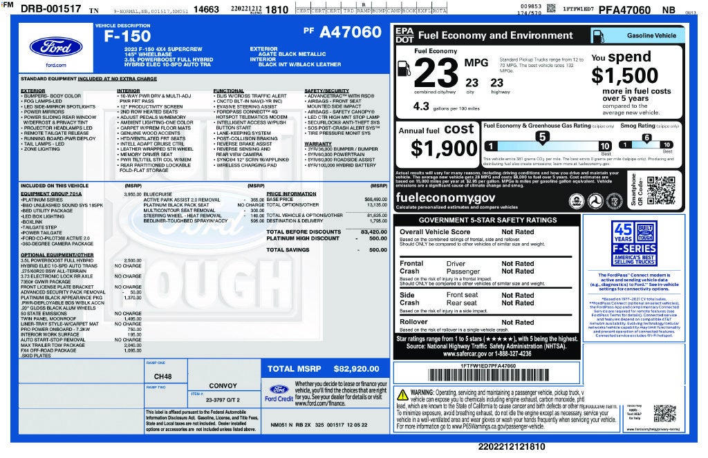 2023 Ford F-150 Platinum 4WD Near Madison WI
