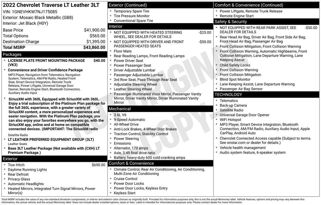 2022 Chevrolet Traverse LT Leather AWD Near Madison WI
