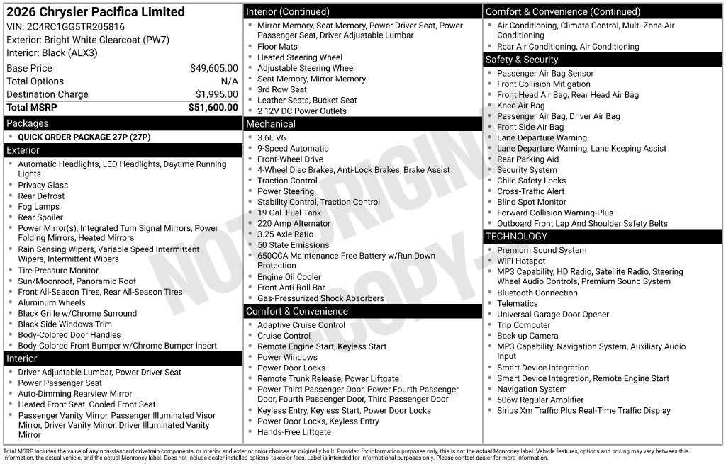 2026 Chrysler Pacifica Limited Near Madison WI