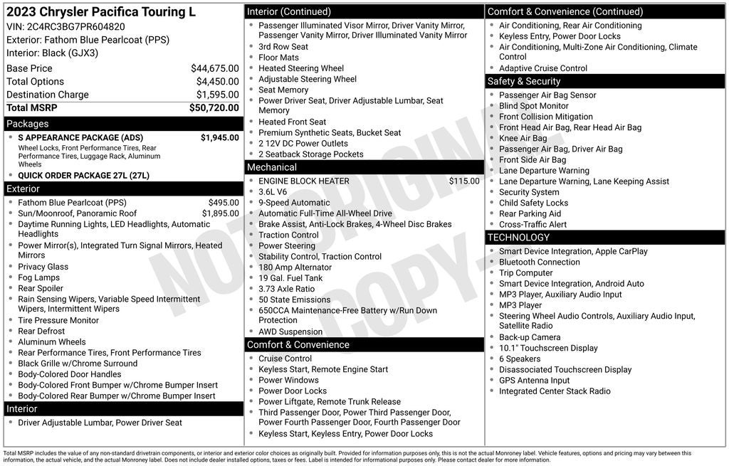 2023 Chrysler Pacifica Touring L S AWD Near Madison WI