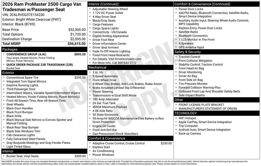 2026 RAM ProMaster 2500 High Roof Cargo Near Madison WI