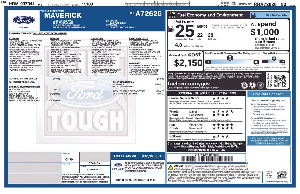 2024 Ford Maverick Lariat AWD Near Madison WI