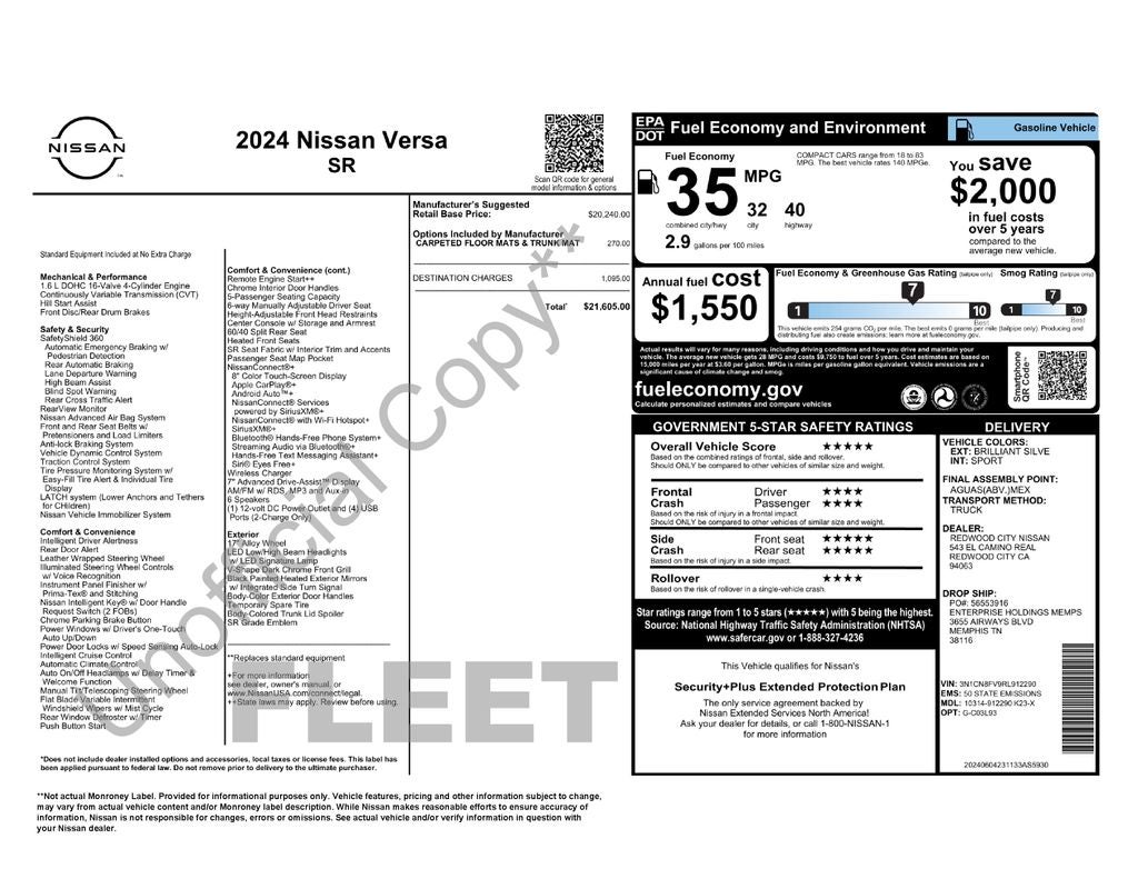 2024 Nissan Versa 1.6 SR Near Madison WI