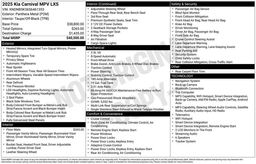 2025 Kia Carnival LXS Near Madison WI