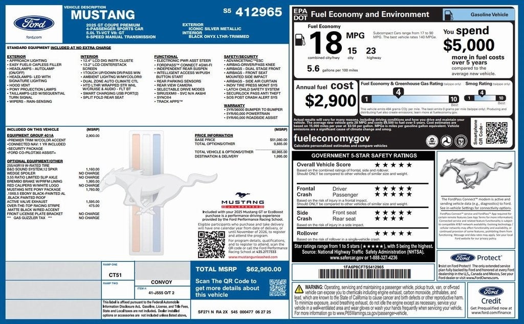 2025 Ford Mustang GT Premium Supercharged