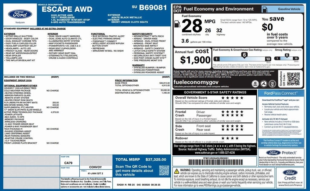 2025 Ford Escape Active