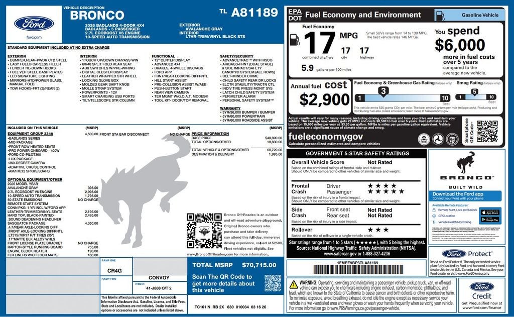 2026 Ford Bronco Badlands