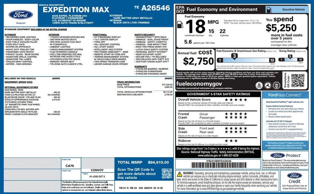 2026 Ford Expedition Max Platinum