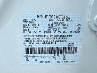 2026 Ford Explorer Platinum Luxury Leather Pack