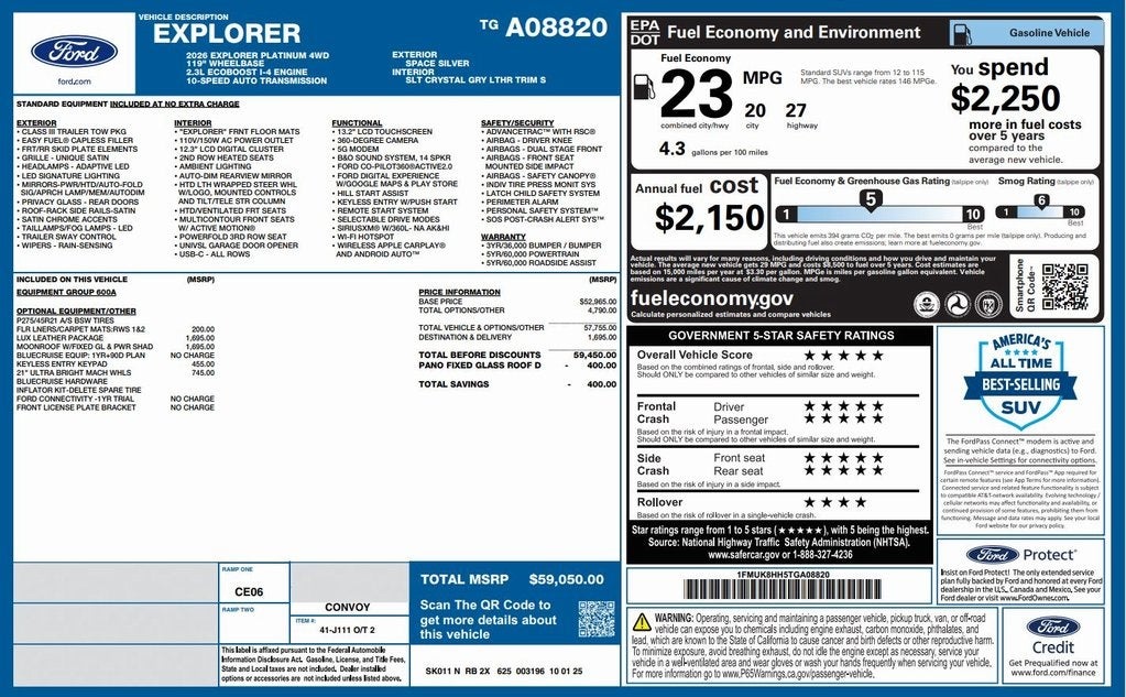 2026 Ford Explorer Platinum
