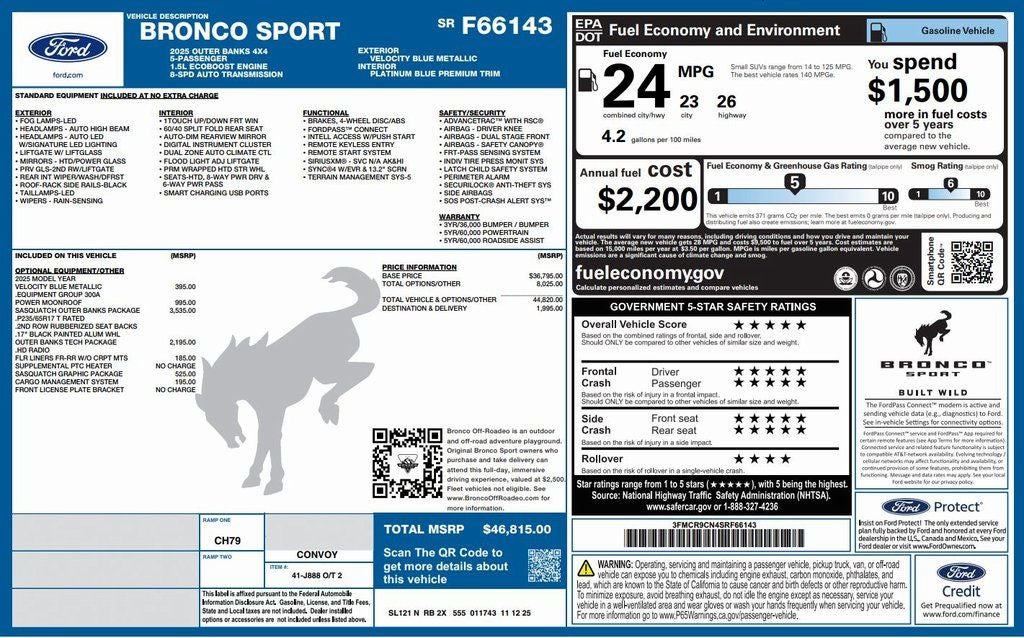 2025 Ford Bronco Sport Outer Banks