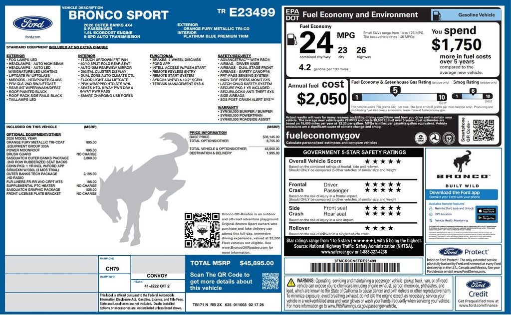 2026 Ford Bronco Sport Outer Banks