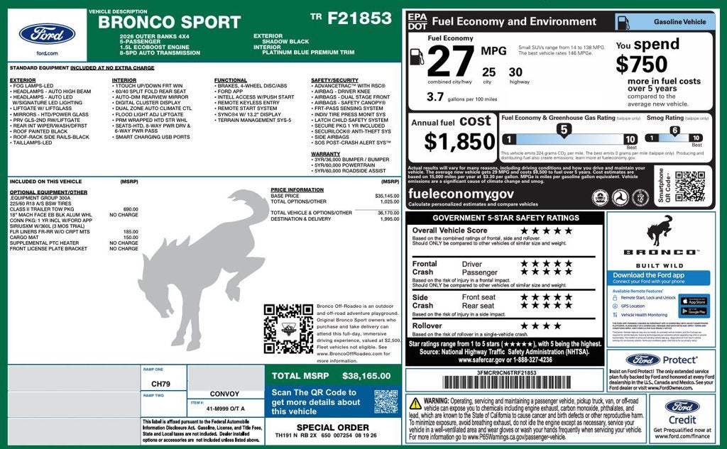 2026 Ford Bronco Sport Outer Banks