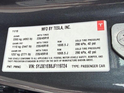 2018 Tesla Model 3 Long Range